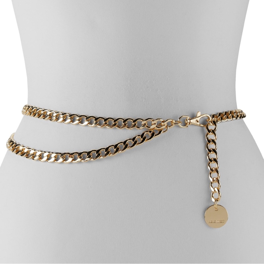 Nine West Gold Double Chain Belt